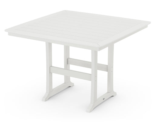 POLYWOOD Nautical Trestle 59" Bar Table in Vintage White image