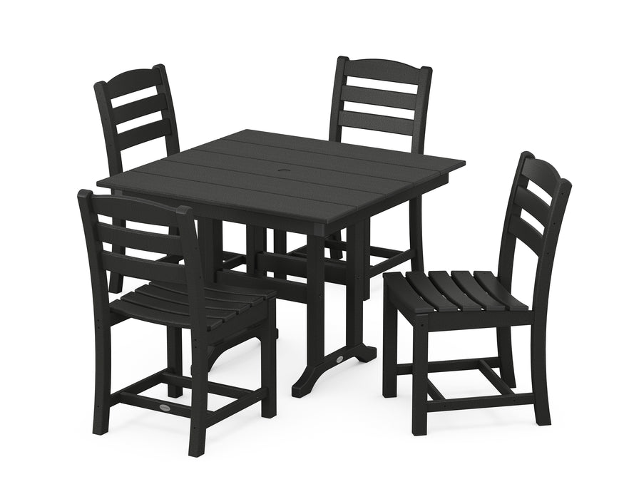 POLYWOOD La Casa Cafe Side Chair 5-Piece Farmhouse Dining Set in Black image