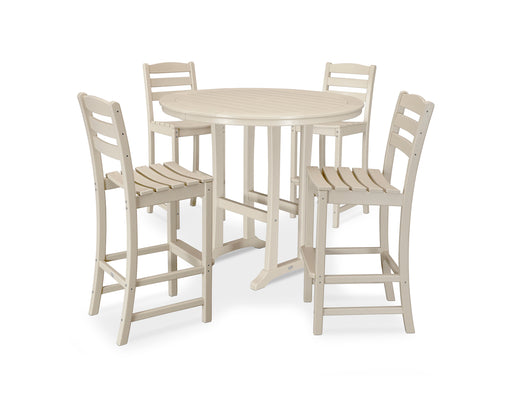 POLYWOOD La Casa Cafe 5-Piece Side Chair Bar Dining Set in Sand image