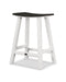 POLYWOOD Contempo 24" Saddle Counter Stool in White / Black image