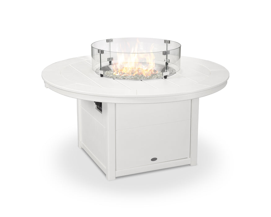 POLYWOOD Round 48" Fire Pit Table in White