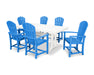 POLYWOOD 7 Piece  Palm Coast Dining Set in Pacific Blue / White image