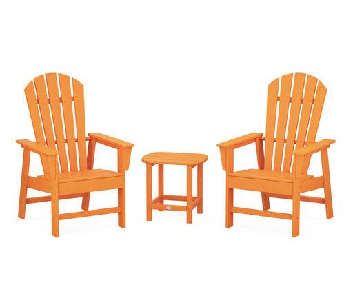 POLYWOOD South Beach Casual Chair 3-Piece Set with 18" South Beach Side Table in Tangerine image