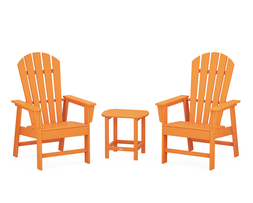 POLYWOOD South Beach Casual Chair 3-Piece Set with 18" South Beach Side Table in Tangerine image