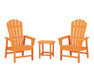 POLYWOOD South Beach Casual Chair 3-Piece Set with 18" South Beach Side Table in Tangerine image