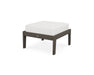 POLYWOOD Lakeside Deep Seating Ottoman in Vintage Coffee / Natural Linen image