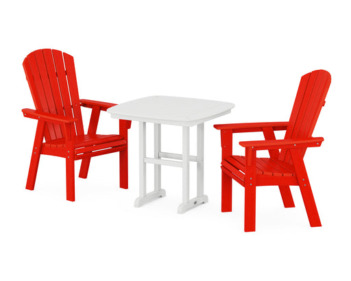 POLYWOOD Nautical Adirondack 3-Piece Dining Set in Sunset Red image