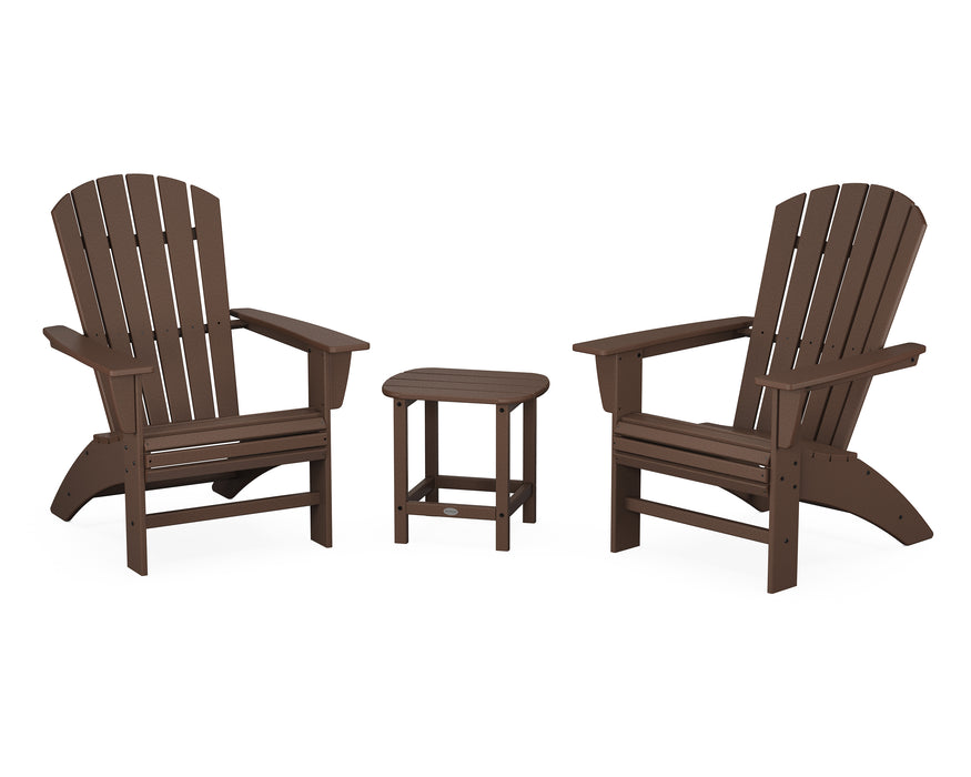 POLYWOOD Nautical 3-Piece Curveback Adirondack Set in Mahogany image