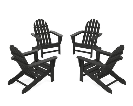 POLYWOOD 4-Piece Classic Adirondack Conversation Set in Black image