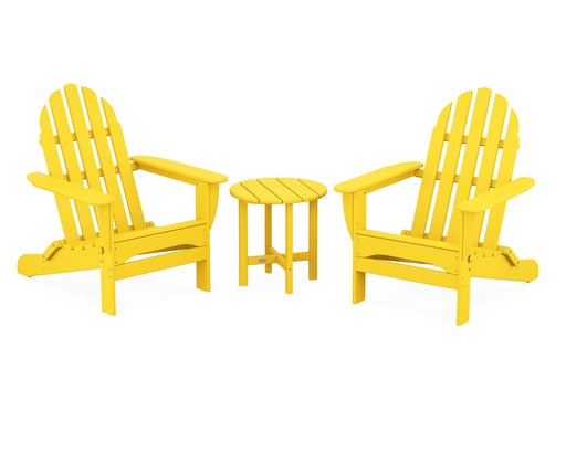 POLYWOOD Classic Folding Adirondack 3-Piece Set in Lemon image