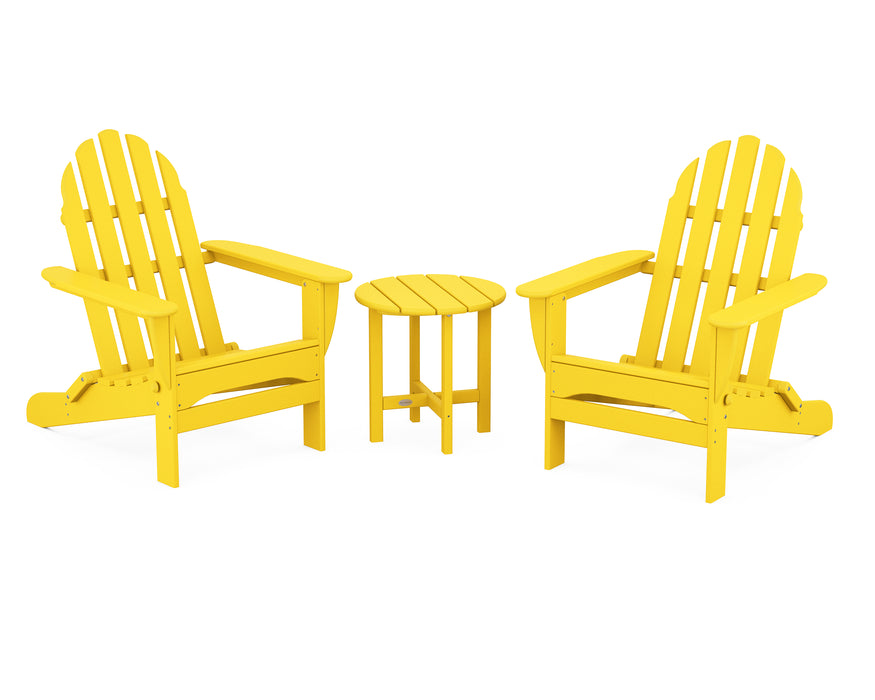 POLYWOOD Classic Folding Adirondack 3-Piece Set in Lemon image