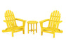 POLYWOOD Classic Folding Adirondack 3-Piece Set in Lemon image