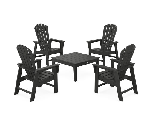 POLYWOOD 5-Piece South Beach Casual Chair Conversation Set with 36" Conversation Table in Black image