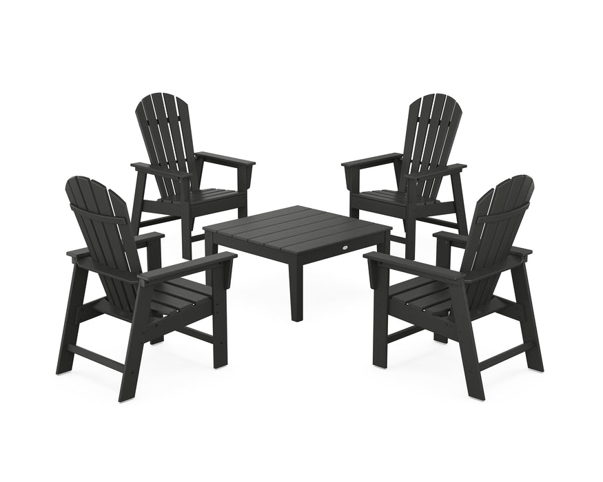 POLYWOOD 5-Piece South Beach Casual Chair Conversation Set with 36" Conversation Table in Black image