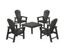 POLYWOOD 5-Piece South Beach Casual Chair Conversation Set with 36" Conversation Table in Black image