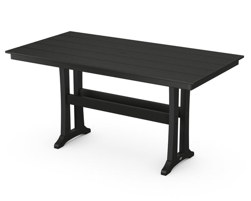 POLYWOOD Farmhouse Trestle 37" x 72" Counter Table in Black image