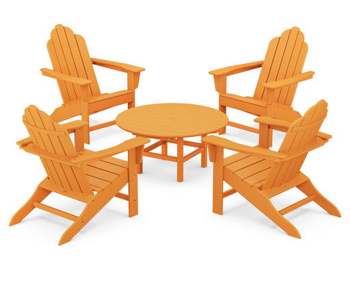 POLYWOOD Long Island Adirondack 5-Piece Conversation Group in Tangerine image