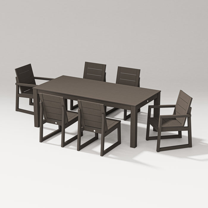 PW Designer Series Elevate 7-Piece Parsons Table Dining Set in Vintage Coffee