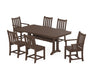 POLYWOOD Traditional Garden 7-Piece Dining Set with Trestle Legs in Mahogany image