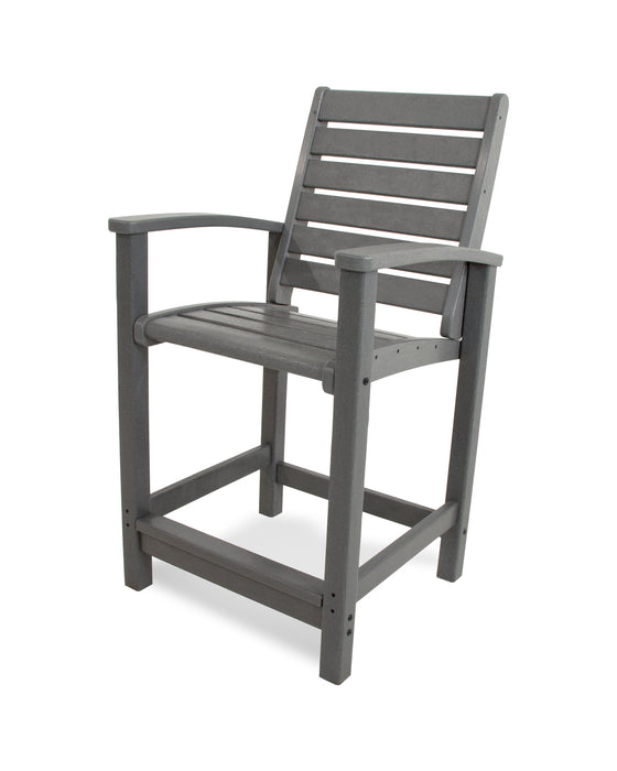 POLYWOOD Signature Counter Chair in Slate Grey