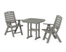 POLYWOOD Nautical Highback Chair 3-Piece Dining Set in Slate Grey image