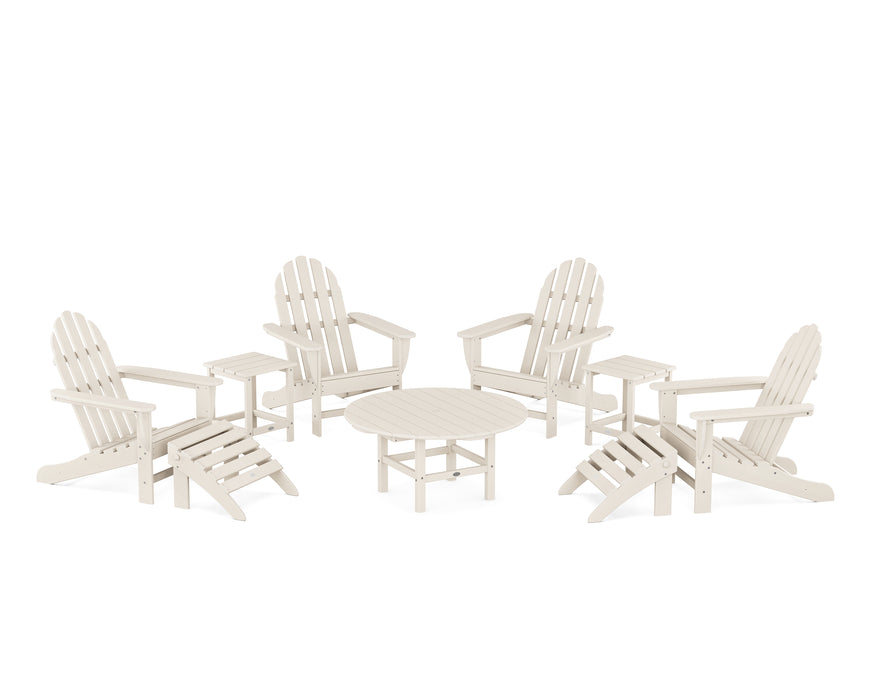 POLYWOOD Classic Adirondack Chair 9-Piece Conversation Set in Sand image