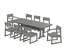 POLYWOOD EDGE 9-Piece Farmhouse Dining Set with Trestle Legs in Slate Grey image