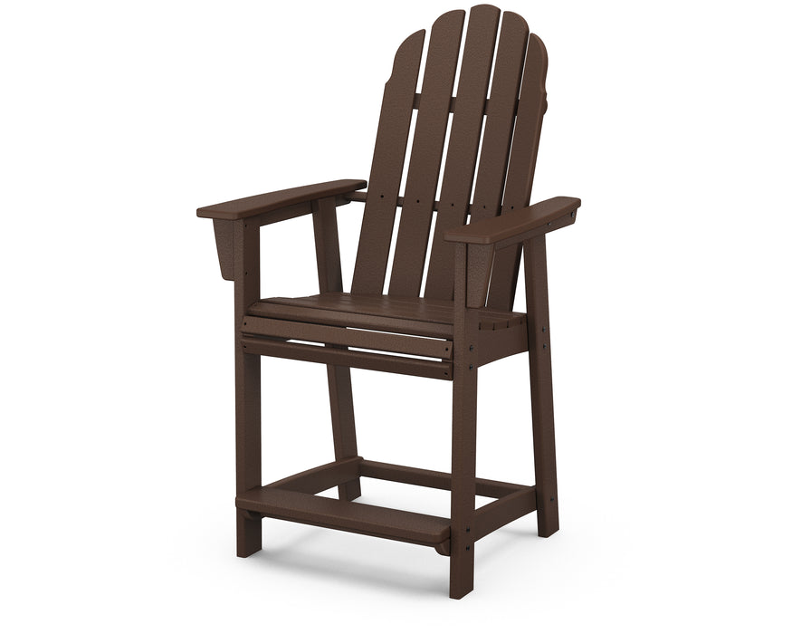 POLYWOOD Vineyard Curveback Adirondack Counter Chair in Mahogany