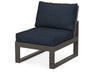 POLYWOOD Modular Armless Chair in Vintage Coffee / Marine Indigo image