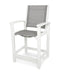 POLYWOOD Coastal Counter Chair in White / Metallic Sling image