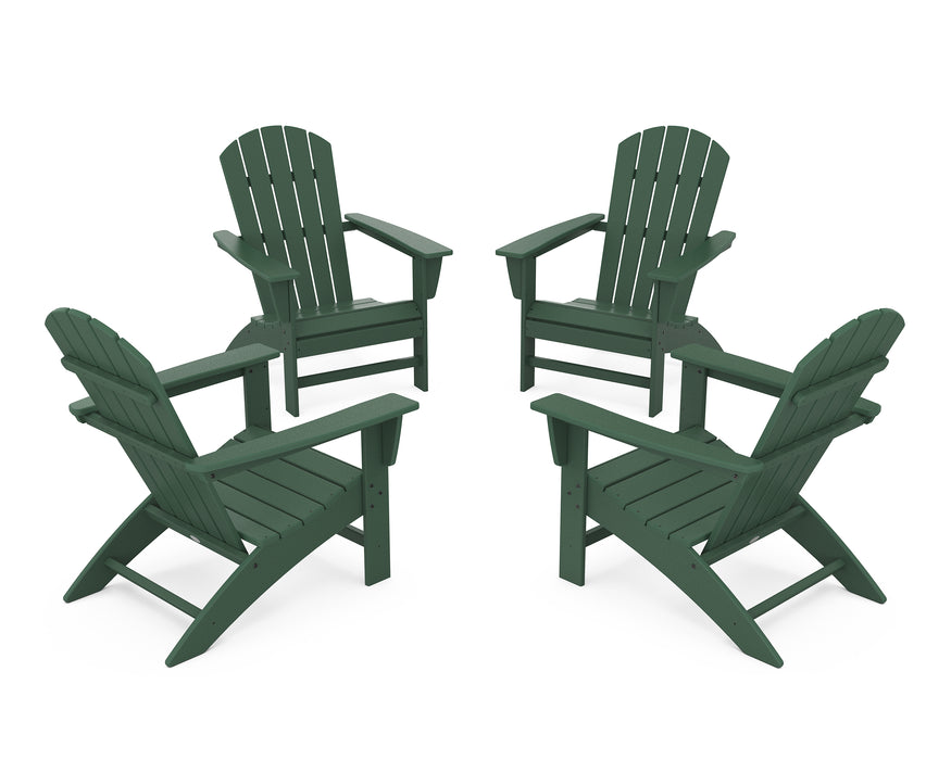 POLYWOOD Nautical 4-Piece Adirondack Conversation Set in Green