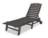 POLYWOOD Nautical Chaise with Wheels in Vintage Coffee image