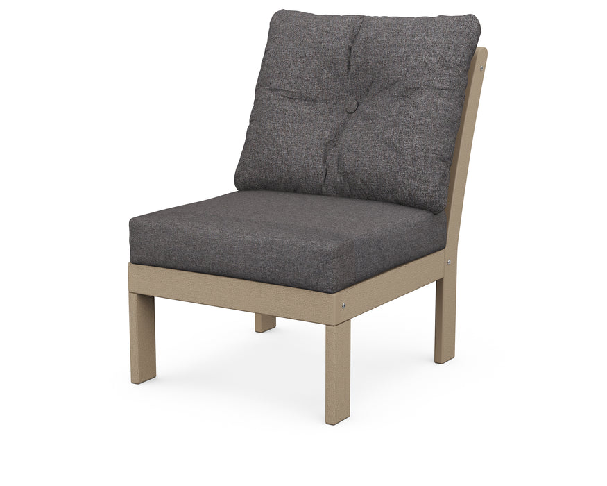 POLYWOOD Vineyard Modular Armless Chair in Vintage Sahara / Ash Charcoal