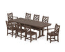 POLYWOOD Chippendale 9-Piece Dining Set with Trestle Legs in Mahogany image