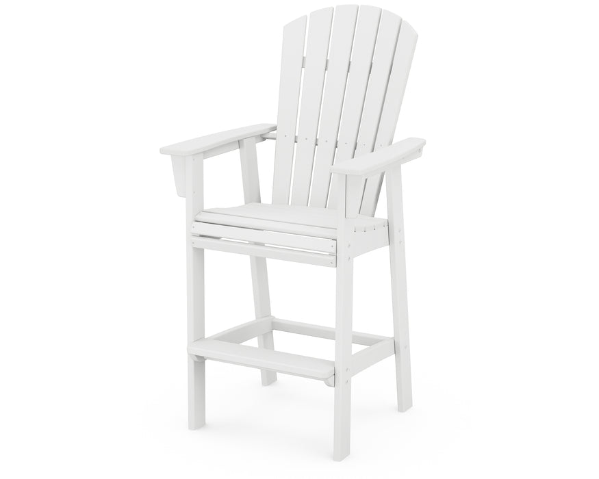 POLYWOOD Nautical Curveback Adirondack Bar Chair in White