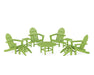 POLYWOOD Classic Adirondack Chair 9-Piece Conversation Set in Lime image