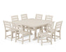 POLYWOOD Lakeside 9-Piece Nautical Trestle Dining Set in Sand image