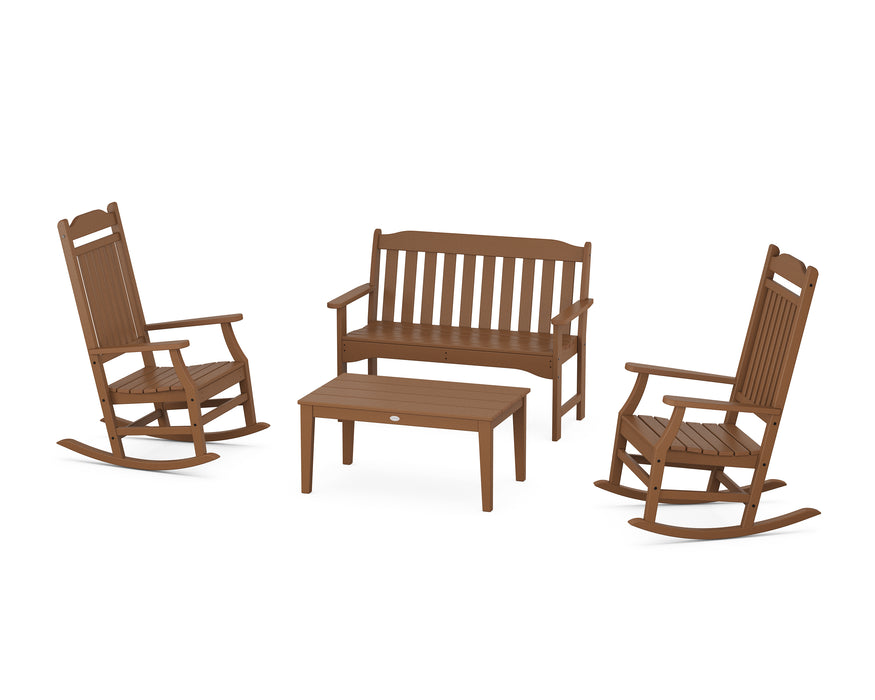 Country Living Country Living Rocking Chair 4-Piece Porch Set in Teak