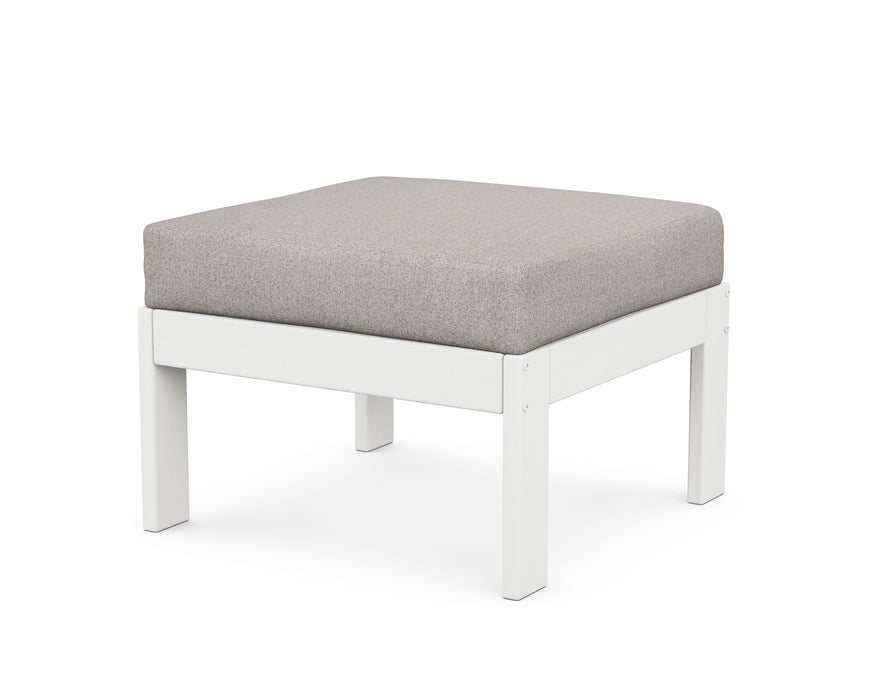 POLYWOOD Vineyard Modular Ottoman in Vintage White / Weathered Tweed