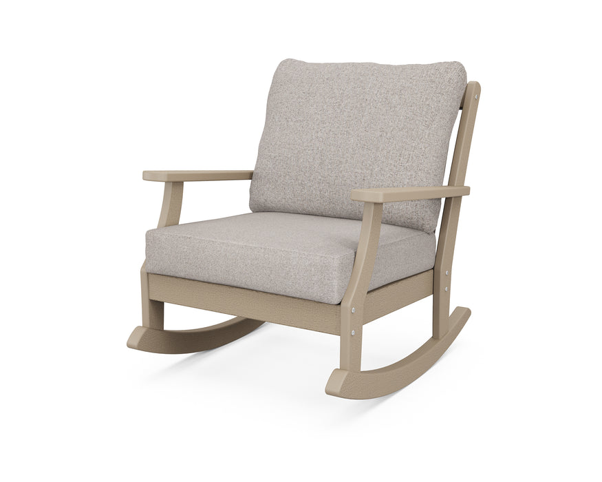 POLYWOOD Braxton Deep Seating Rocking Chair in Vintage Sahara / Weathered Tweed image