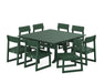 POLYWOOD EDGE Side Chair 9-Piece Dining Set with Trestle Legs in Green image