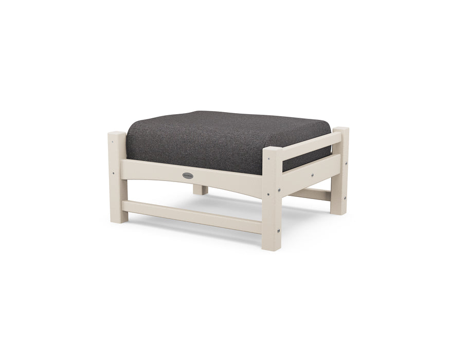 POLYWOOD Club Ottoman in Sand / Ash Charcoal