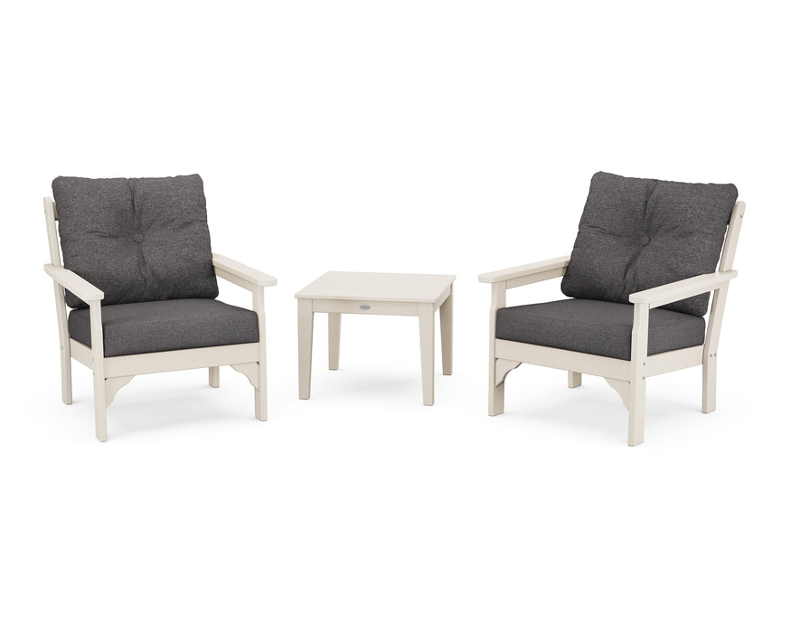 POLYWOOD Vineyard 3-Piece Deep Seating Set in Sand / Ash Charcoal