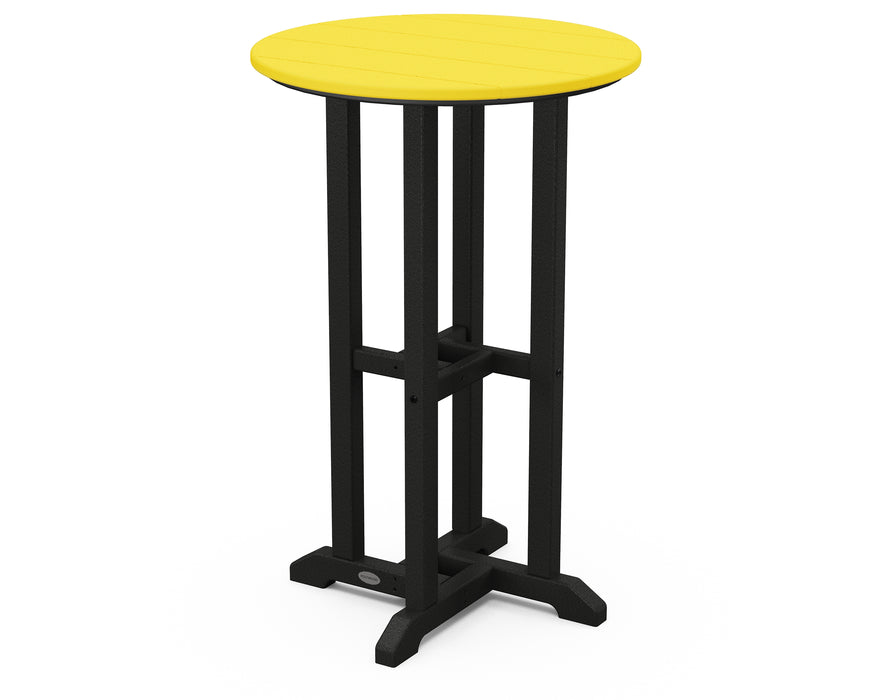 POLYWOOD Contempo 24" Round Counter Table in Black / Lemon