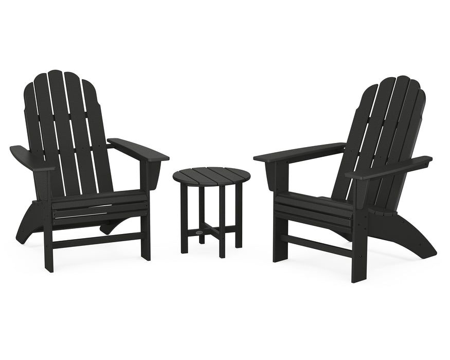 POLYWOOD Vineyard 3-Piece Curveback Adirondack Set in Black image