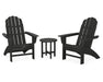 POLYWOOD Vineyard 3-Piece Curveback Adirondack Set in Black image