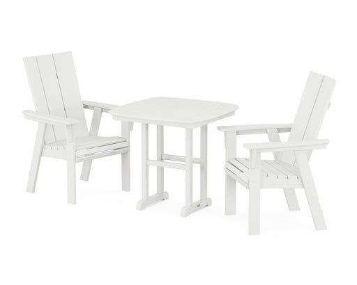 POLYWOOD Modern Adirondack 3-Piece Dining Set in Vintage White image