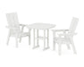 POLYWOOD Modern Adirondack 3-Piece Dining Set in Vintage White image