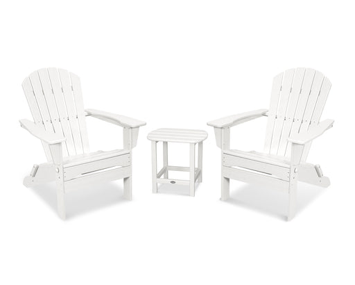 POLYWOOD South Beach 3-Piece Folding Adirondack Set in White image