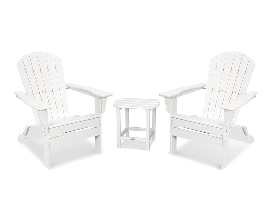 POLYWOOD South Beach 3-Piece Folding Adirondack Set in White image